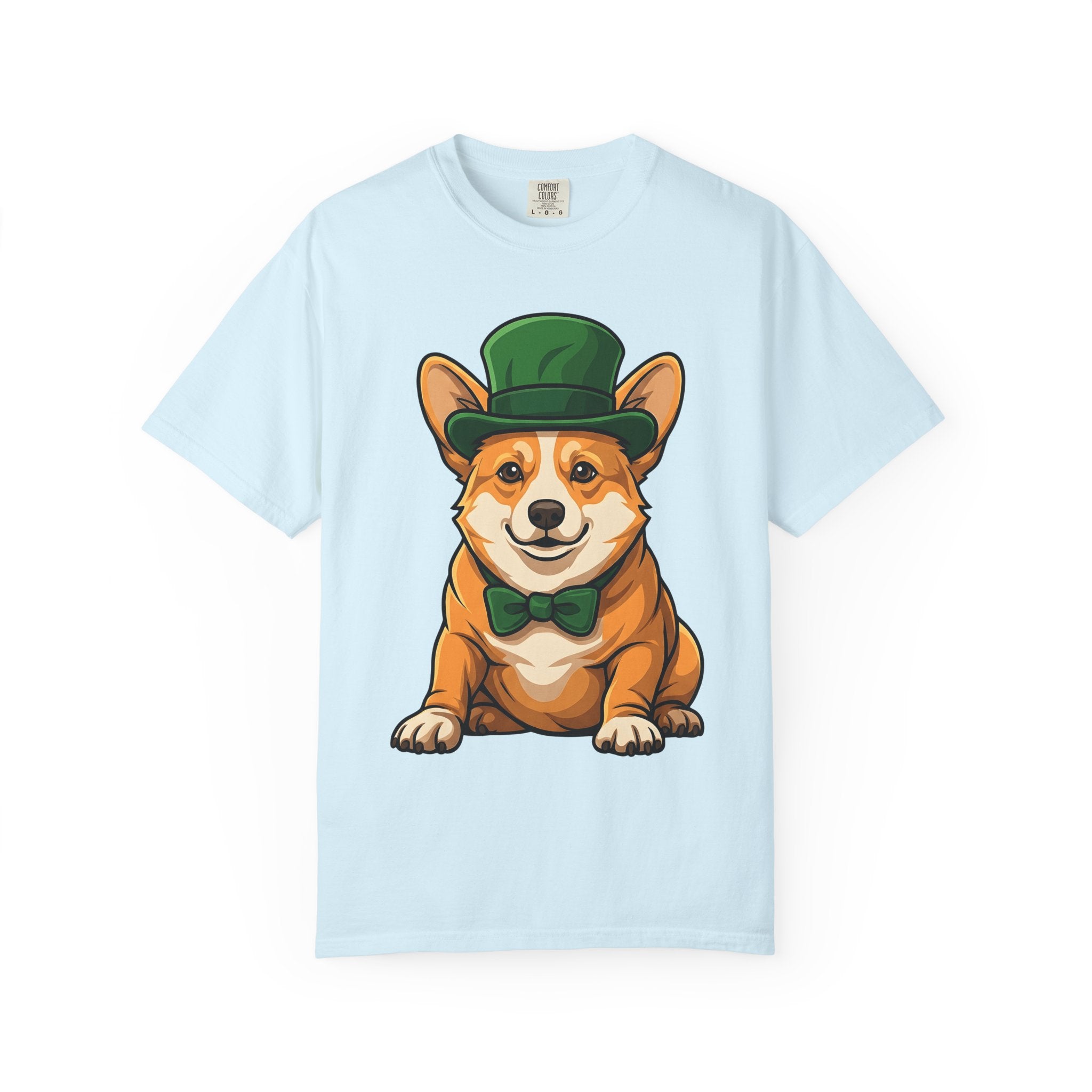 Corgi Pet Shirt St Patricks Day Animal Gift Women Illustration Tee Dog T-Shirt Shamrock Fan Cartoon Tshirt Pet Graphic Hand Drawn Fedora