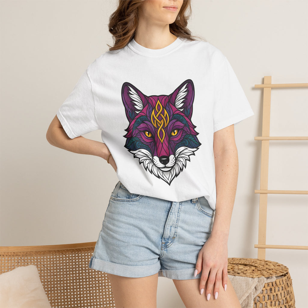 Fox Face Shirt Animals Magic Gift Women Hippie Tee Fox T-Shirt Wildlife Fan Bohemian Tshirt Mystical Graphic Trippy Mandala Design Tshirt