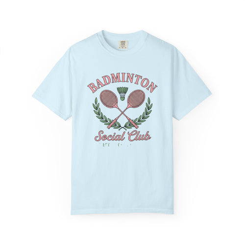 Badminton Racquets Shirt Badminton Association Gift Women Line Art Tee Racquet T-Shirt Badminton Enthusiast Drawing Design Cartoon Birdie