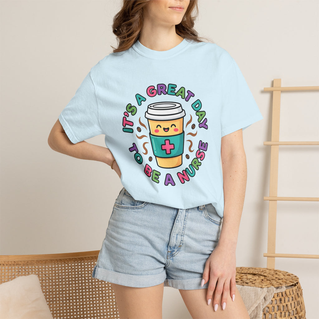 Coffee Cup Character Shirt Nurse Coffee Gift Women Cute Tee Mug T-Shirt Nursing Enthusiast Coffee Cup Tshirt Graphic Cartoon Medical Cross
