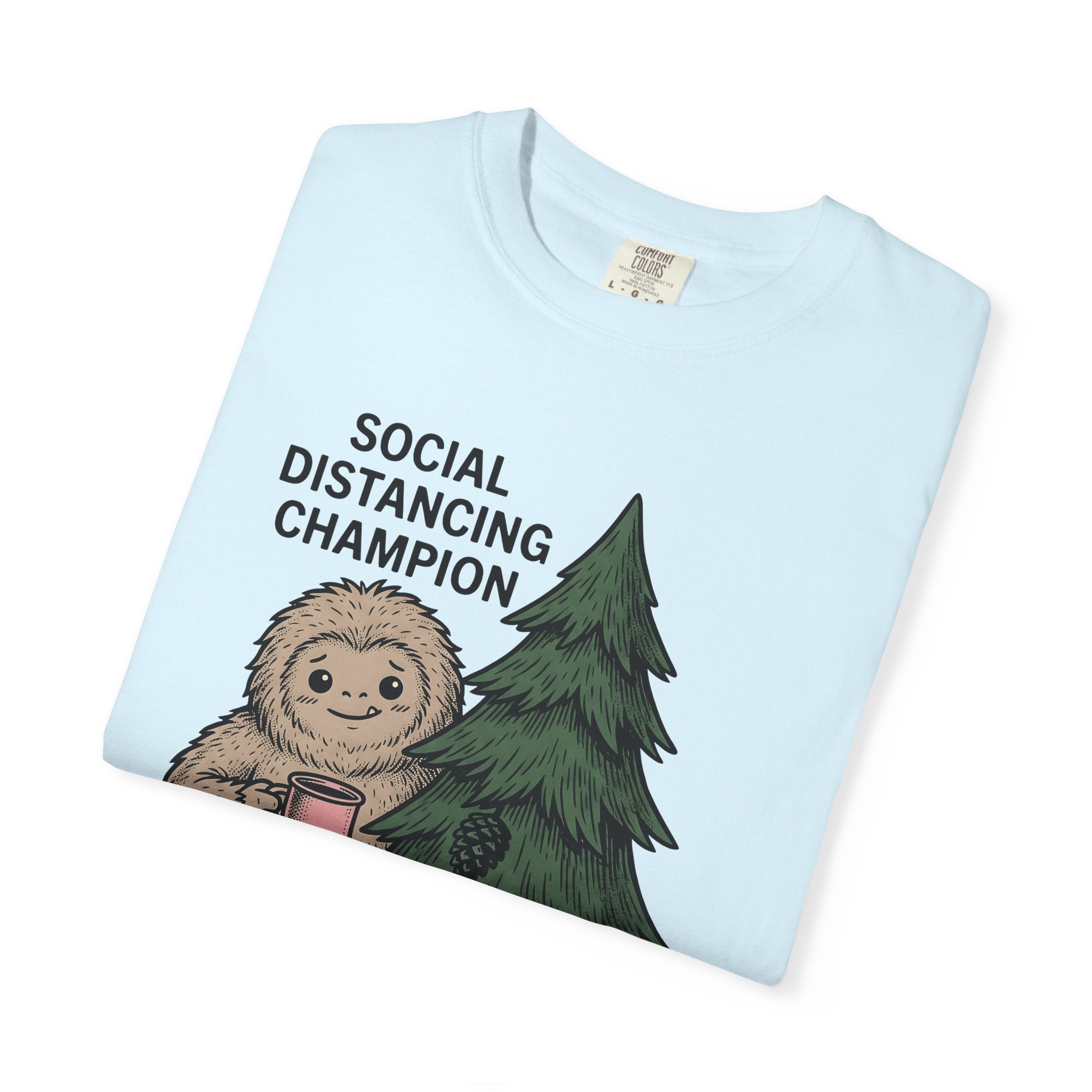 Sasquatch Coffee Shirt Funny Camping Gift Women Comic Tee Bigfoot Coffee T-Shirt Humor Fan Cartoon Tshirt Outdoor Graphic Retro Fir Tree