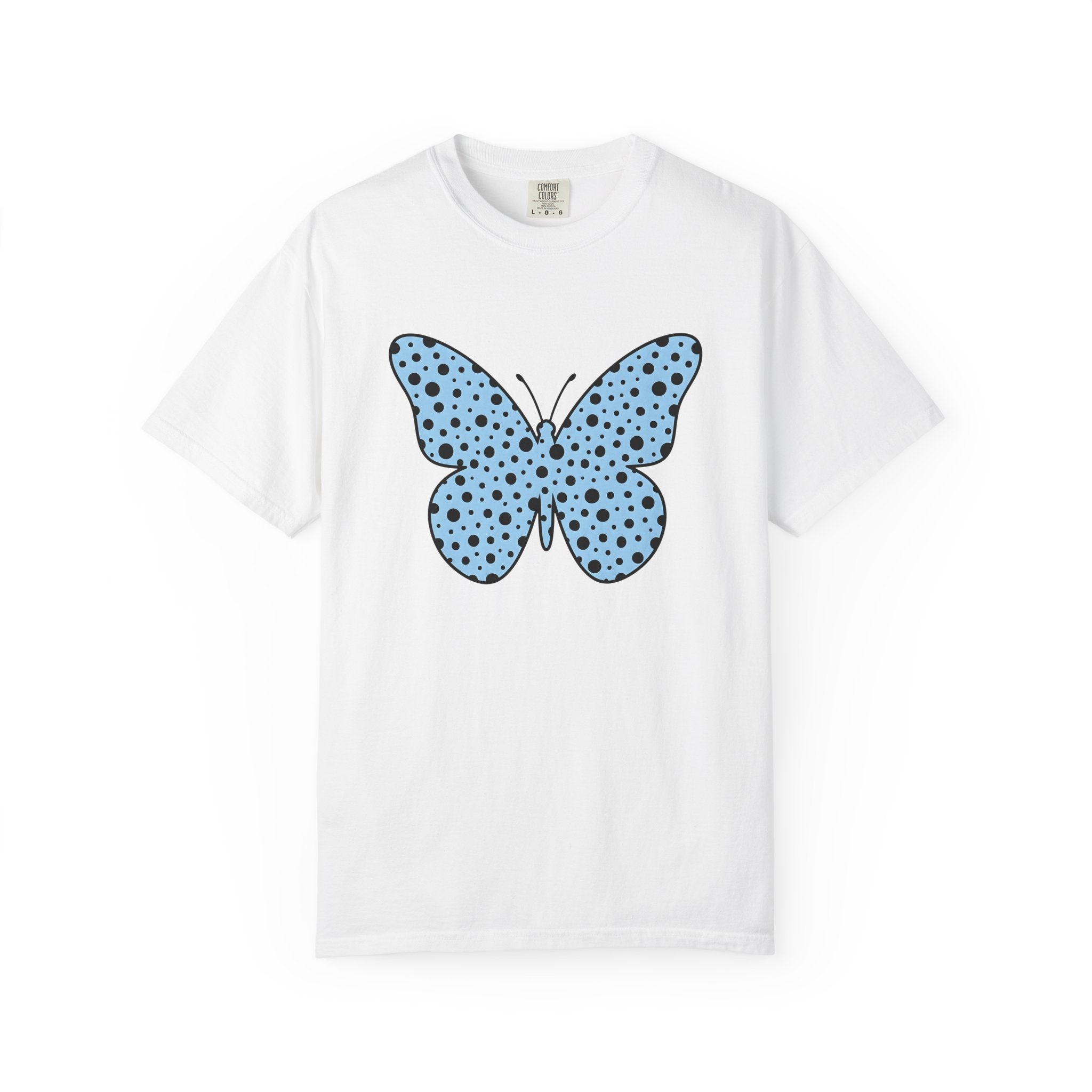 Butterfly Shirt Easter Flowers Gift Women Simple Tee Butterfly T-Shirt Easter Fan Minimalist Tshirt Floral Graphic Contemporary Dots Tshirt