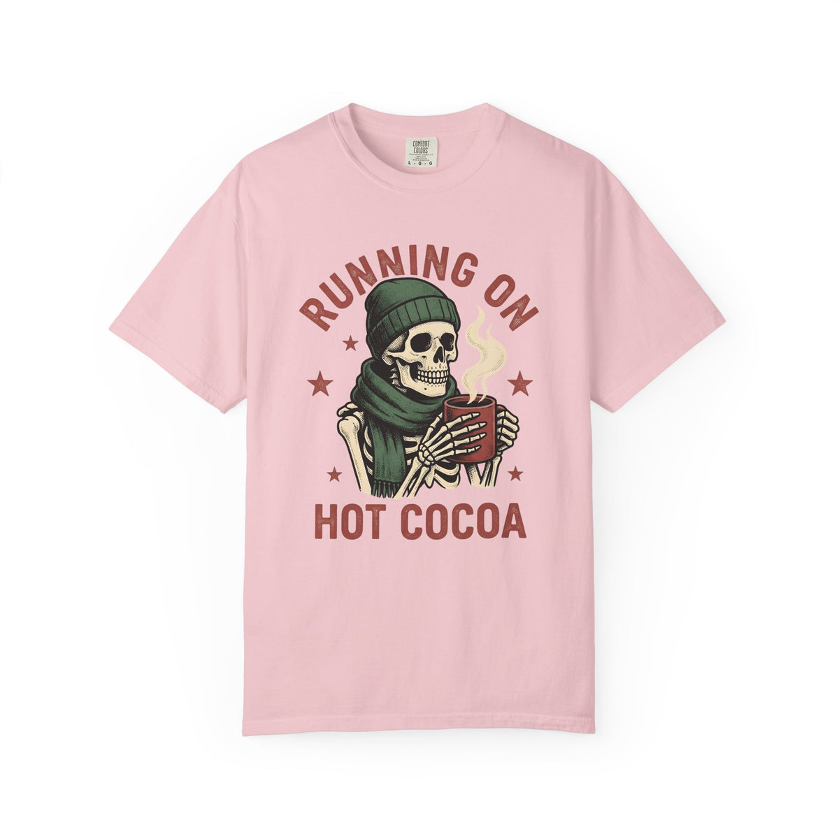 Skeleton Hot Cocoa Shirt Christmas Humor Unisex Gift Vintage Tee Hot Chocolate