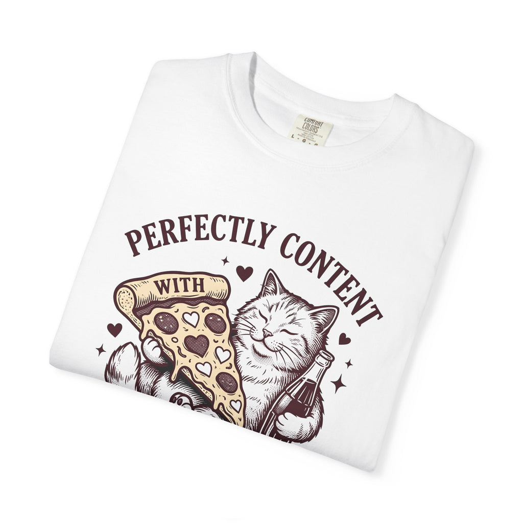 Cat Slice Shirt Cat Meal Gift Women Classic Tee Kitty T-Shirt Cat Fan Vintage Tshirt Food Graphic Sketch Soft Drink Bottle Tshirt
