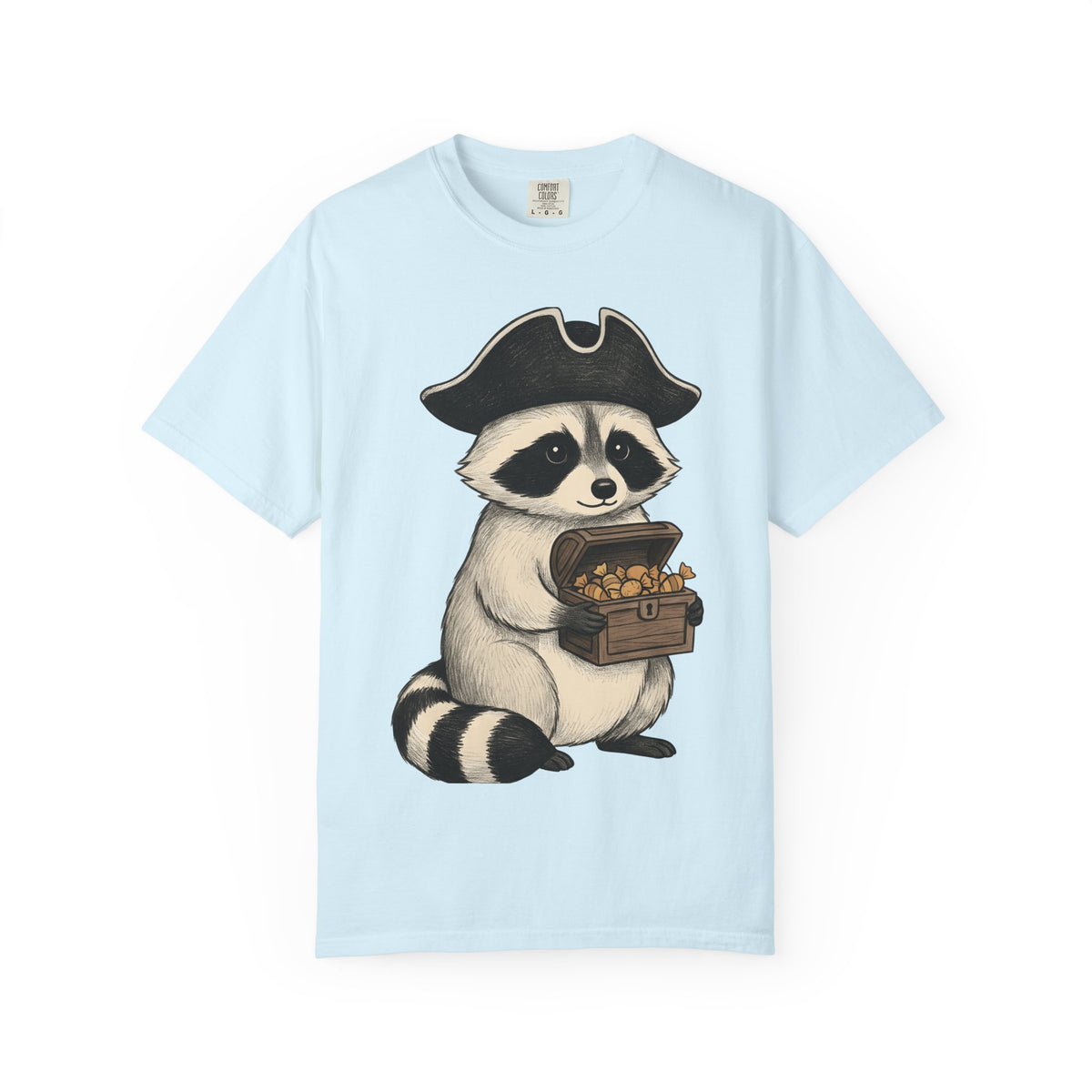 Raccoon Pirate Shirt Halloween Wildlife Gift Women Adorable Tee Trash Panda T-Shirt Horror Fan Cute Tshirt Animal Graphic Sketch Sweets