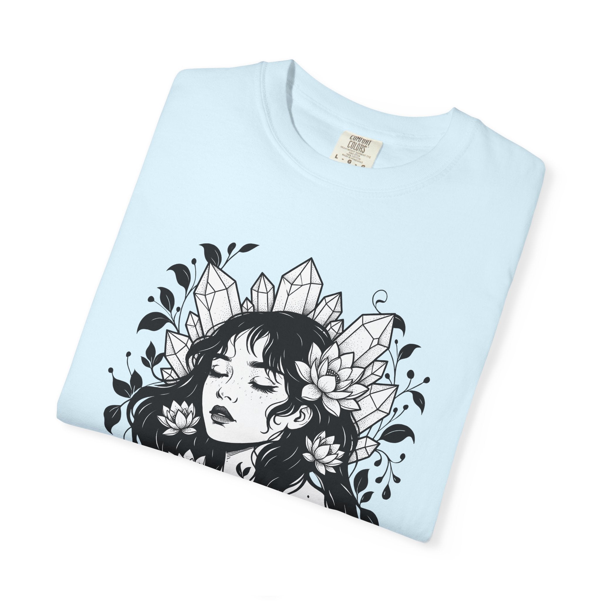 Enchanted Lady Shirt Boho Chic Energy Gift Women Body Art Tee Mystic T-Shirt Bohemian Enthusiast Tattoo Tshirt Vibrational Graphic Line Art