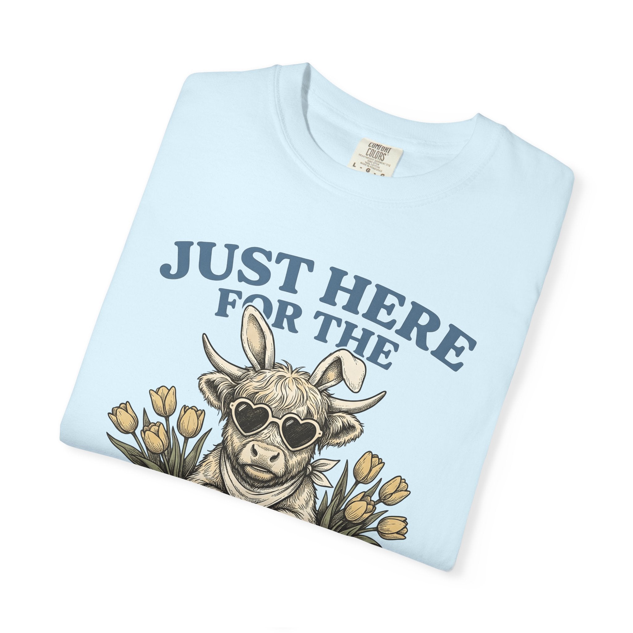 Cow Bunny Ears Shirt Easter Creatures Gift Women Country Tee Bunny T-Shirt Easter Fan Easter Bunny Graphic Rustic Tshirt Shabby Chic Tulips