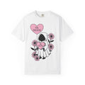 Skull Grim Shirt Halloween Macabre Gift Women Line Art Tee Skeleton T-Shirt Horror Fan Dark Art Tshirt Gothic Graphic Sketch Blooms Tshirt