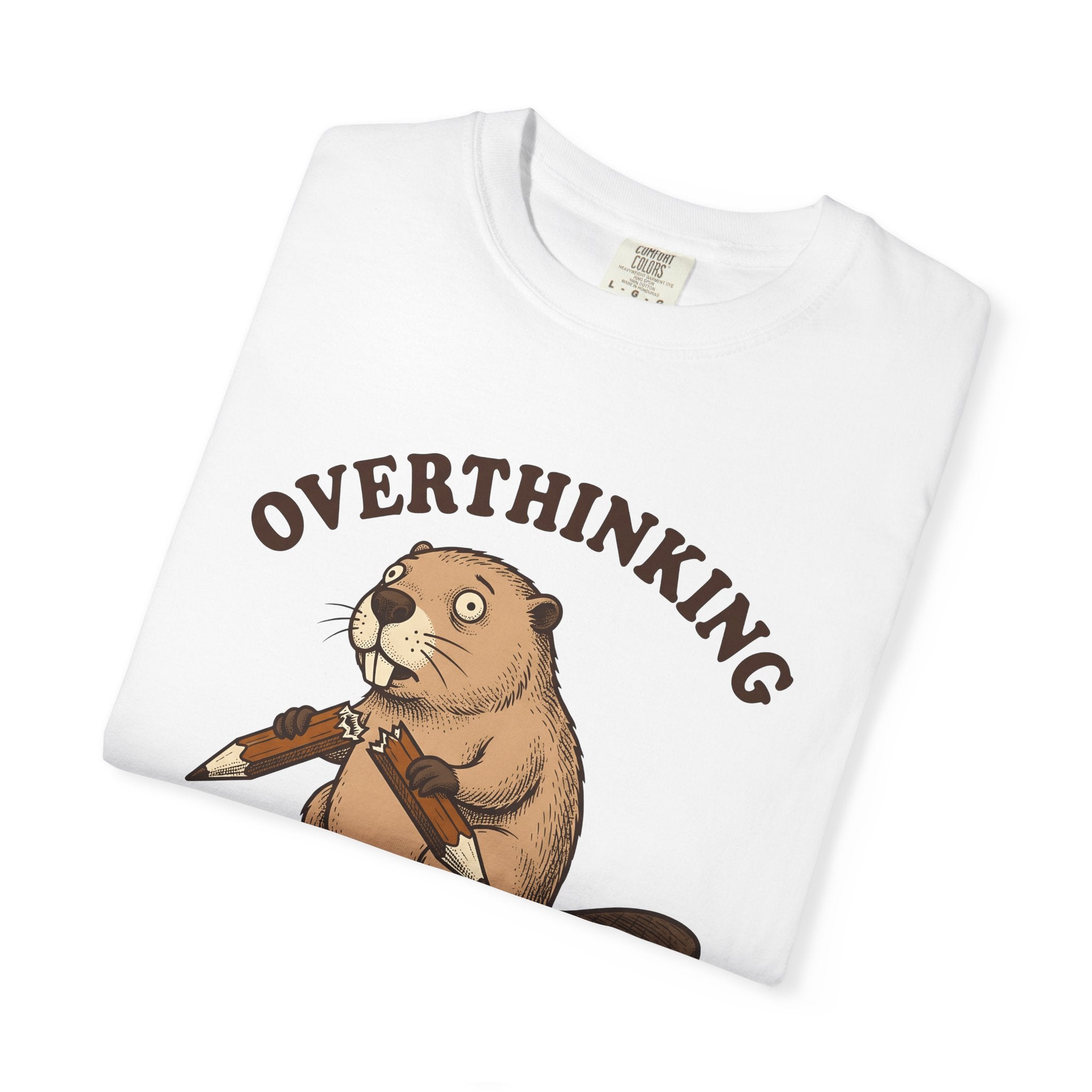 Beaver Drawing Shirt Animals Joke Gift Women Doodle Tee Beaver T-Shirt Wildlife Fan Cartoon Tshirt Pun Graphic Hand Drawn Writing Utensil