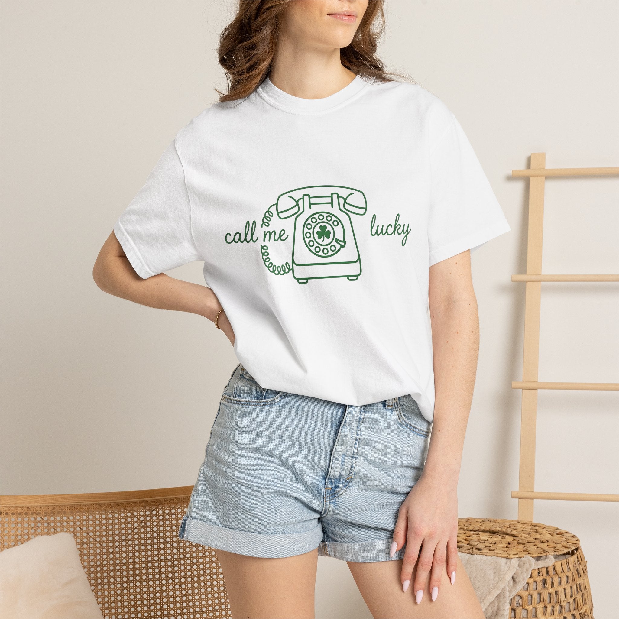 Old Phone Shirt St Patrick's Day Funny Gift Women Cartoon Tee Mobile Phone T-Shirt Luck Enthusiast Comic Tshirt Humor Graphic Modern Lucky
