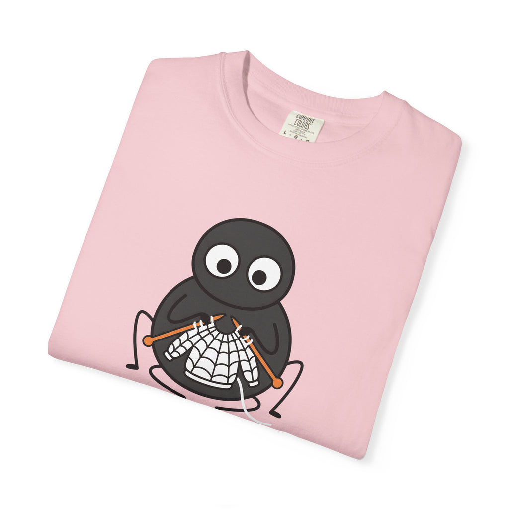 Spider Knitting Shirt Halloween Geek Gift Women Cartoon Tee Arachnid T-Shirt Horror Fan Comic Tshirt Nerd Graphic Minimalist Spiderweb