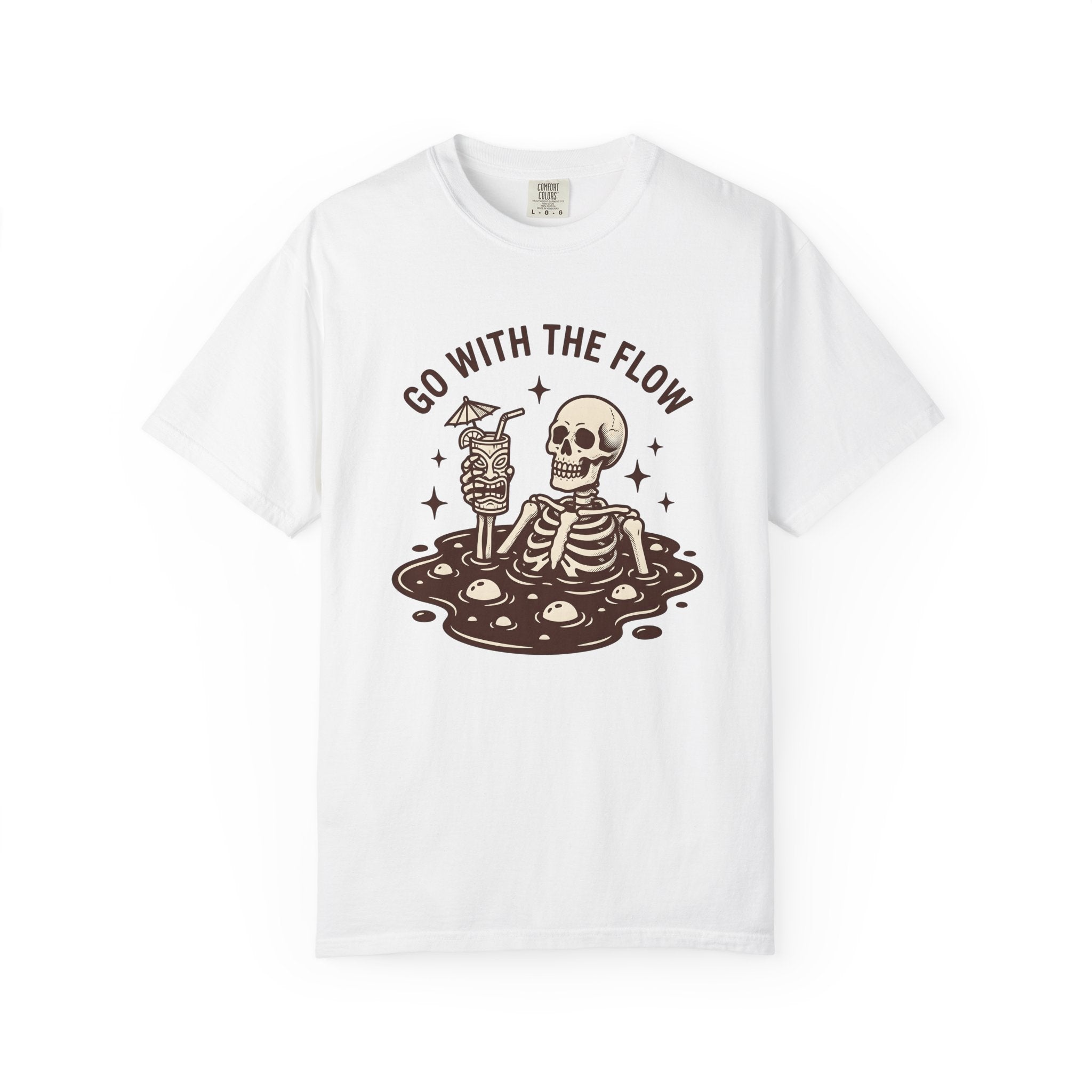 Skeleton Water Shirt Skeleton Horror Gift Women Old-Fashioned Tee Hydration T-Shirt Bone Fan Retro Tshirt Scary Graphic Nostalgic Beverage