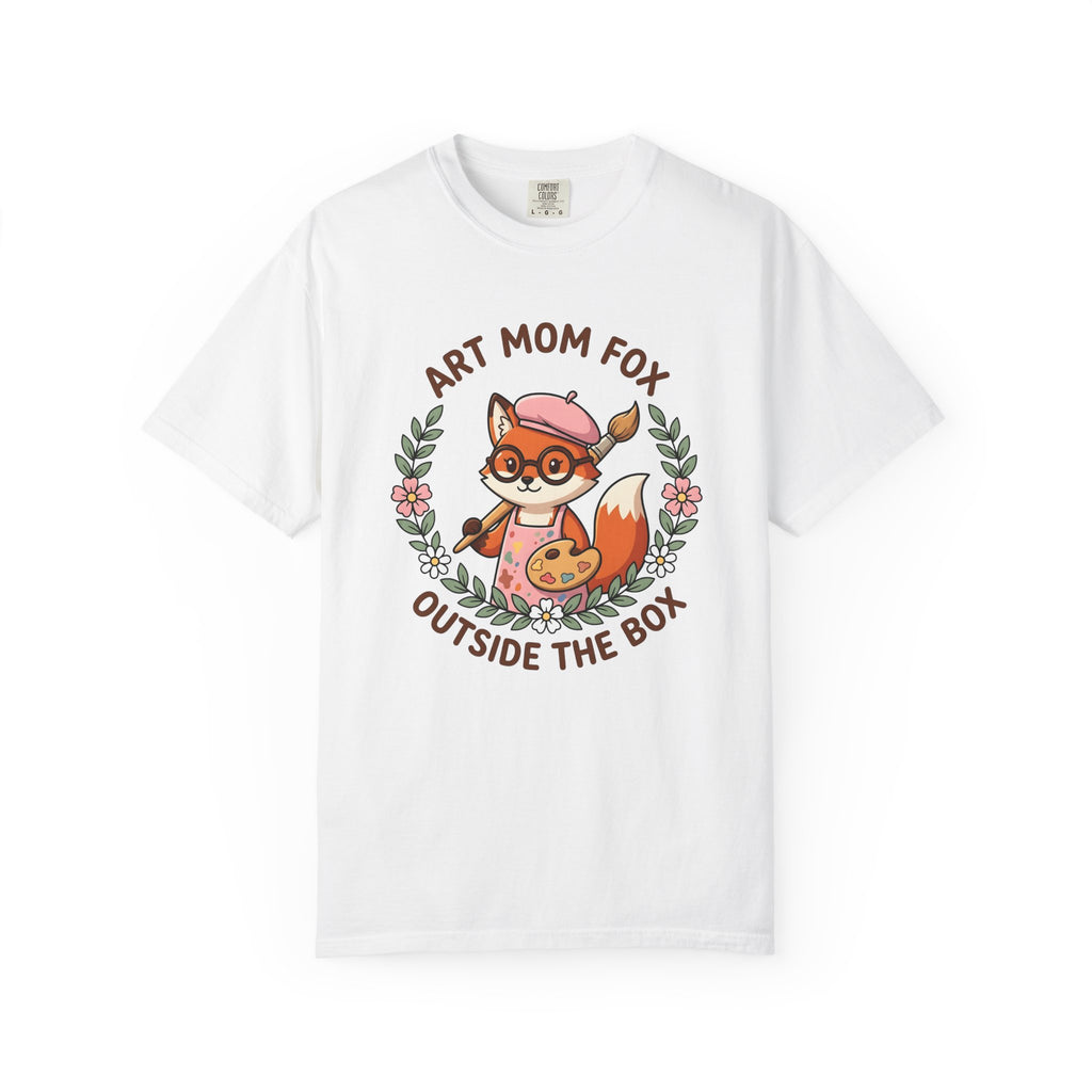 Fox Creator Shirt Moms Critters Gift Women Sweet Tee Fox Maker T-Shirt Mom Fan Fox Art Tshirt Animal Graphic Animated Blossom Wreath Tshirt