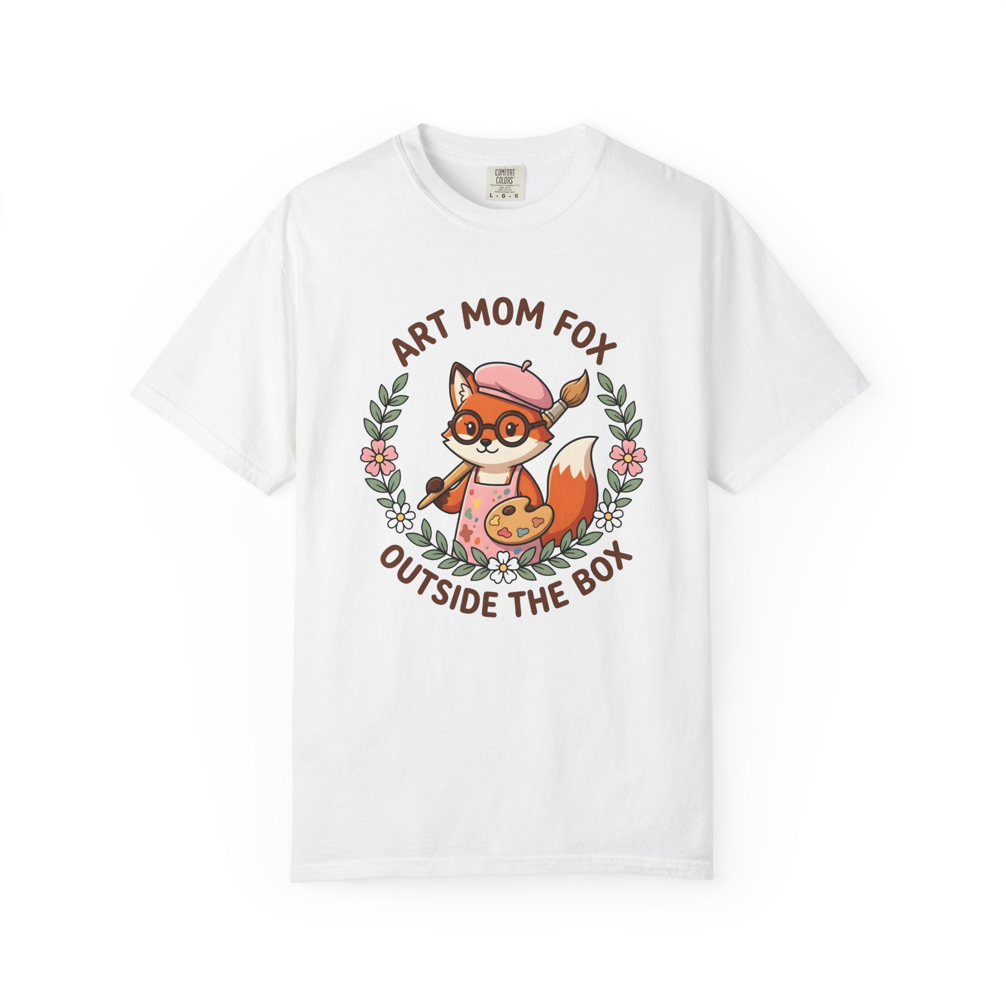 Fox Creator Shirt Moms Critters Gift Women Sweet Tee Fox Maker T-Shirt Mom Fan Fox Art Tshirt Animal Graphic Animated Blossom Wreath Tshirt