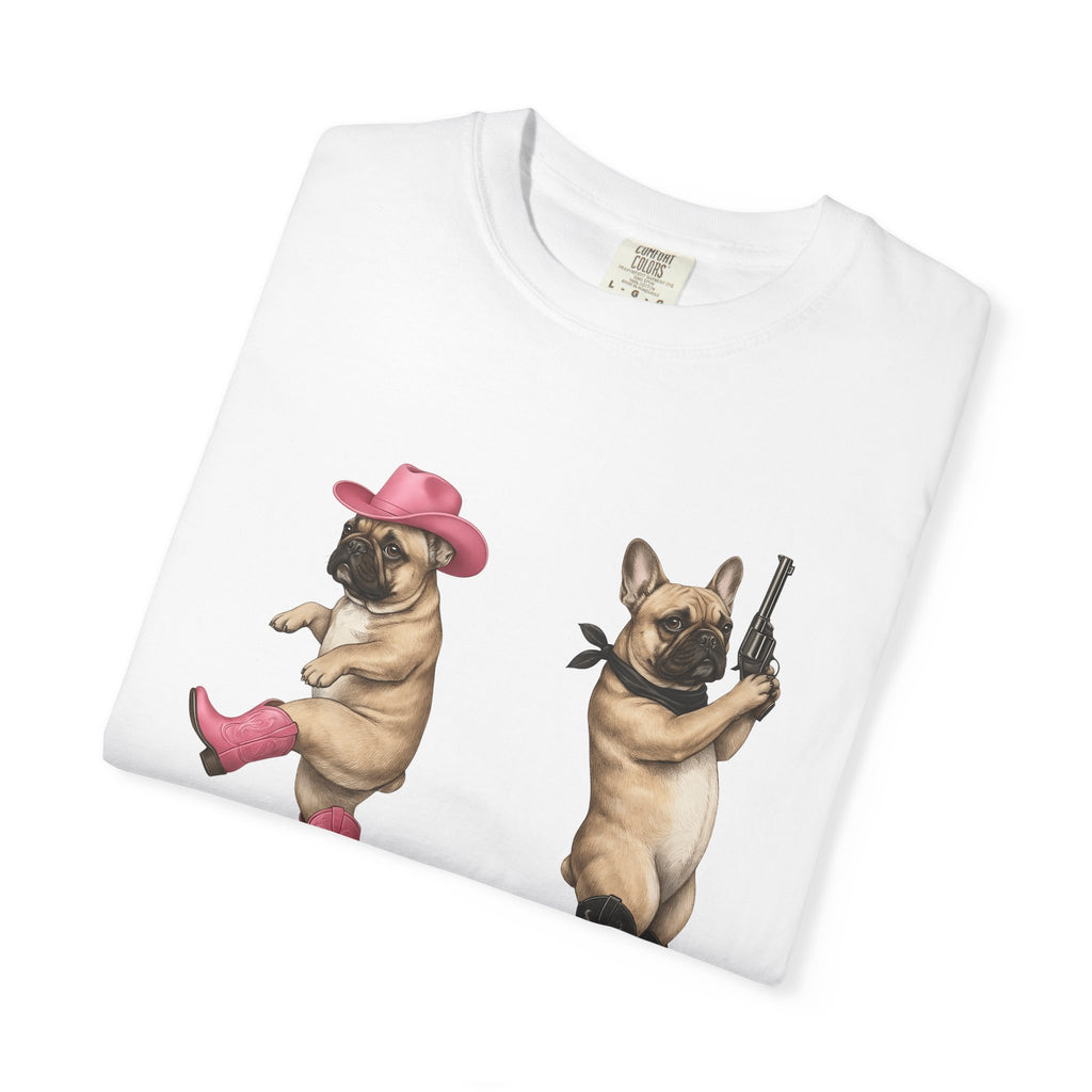 French Bulldog Shirt Cowgirl Animal Gift Women Lifelike Tee Bulldog T-Shirt Cowgirl Fan Realistic Tshirt Creature Graphic Pen Drawing Cowboy