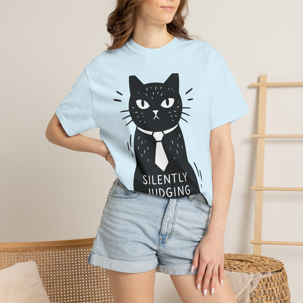Black Cat Shirt Cat Jokes Gift Women Comic Tee Kitty T-Shirt Cat Fan Cartoon Tshirt Humor Graphic Simple Tie Tshirt