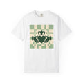 Claddagh Emblem Shirt St Patrick's Day Emerald Isle Gift Women Ethnic Tee Claddagh T-Shirt Irish Fan Celtic Tshirt Ireland Graphic Line Art