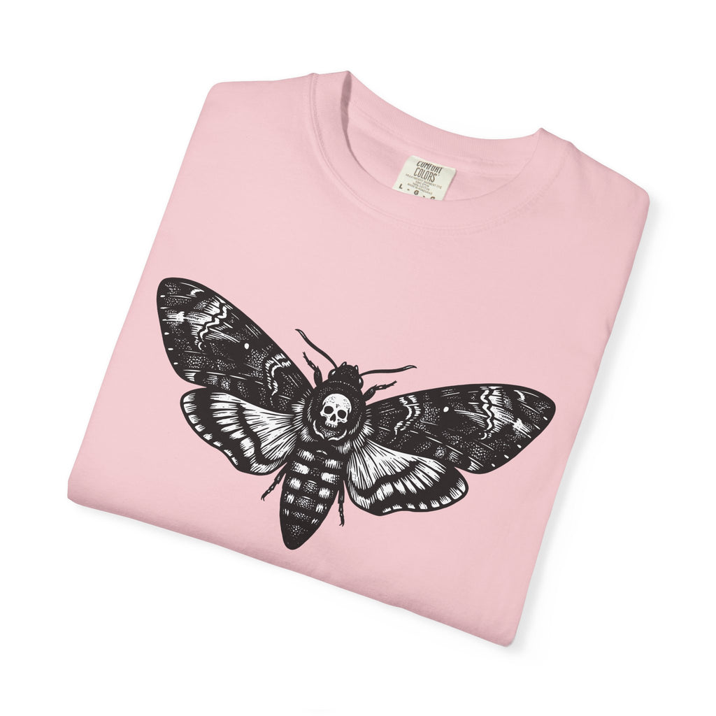 Undead Moth Shirt Gothic Creepy Crawlies Gift Women Macabre Tee Moth T-Shirt Dark Fan Morbid Tshirt Bug Graphic Sketch Skull Face Tshirt