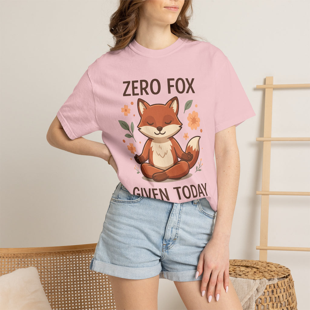 Peaceful Fox Shirt Yoga Creatures Gift Women Sweet Tee Fox T-Shirt Yoga Enthusiast Cute Tshirt Animal Graphic Clean Floral Tshirt