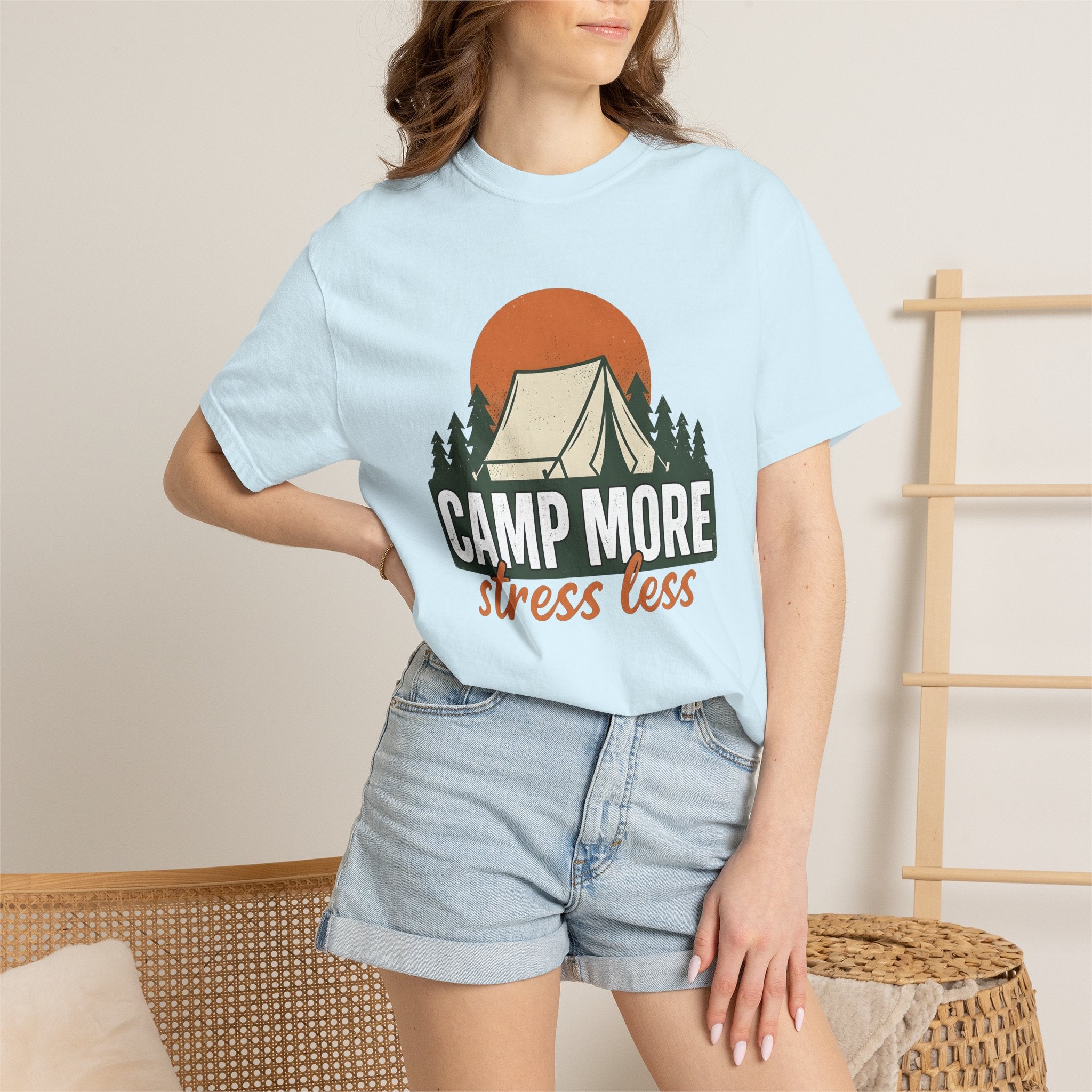 Camping Tent Shirt Camping Hiking Gift Women Vintage Tee Canopy T-Shirt Camper Enthusiast Distressed Tshirt Trekker Graphic Retro Pine Trees