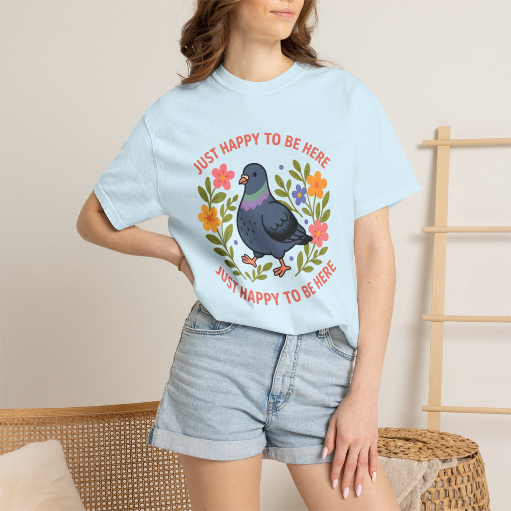 Pigeon Graphic Shirt Funny Animal Gift Women Cartoon Tee Dove T-Shirt Humor Fan Comic Tshirt Creature Graphic Retro Floral Tshirt