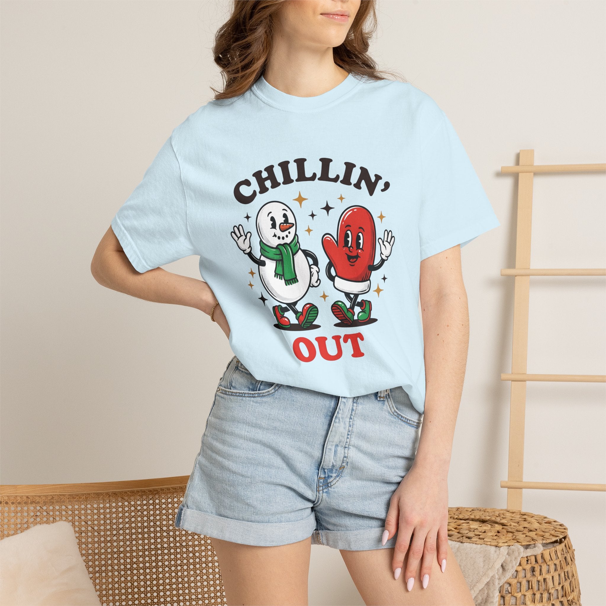 Snowman Gloves Shirt Christmas Cold Gift Women Comic Tee Mittens T-Shirt Xmas Fan Cartoon Tshirt Frosty Graphic Vintage Sparkles Tshirt