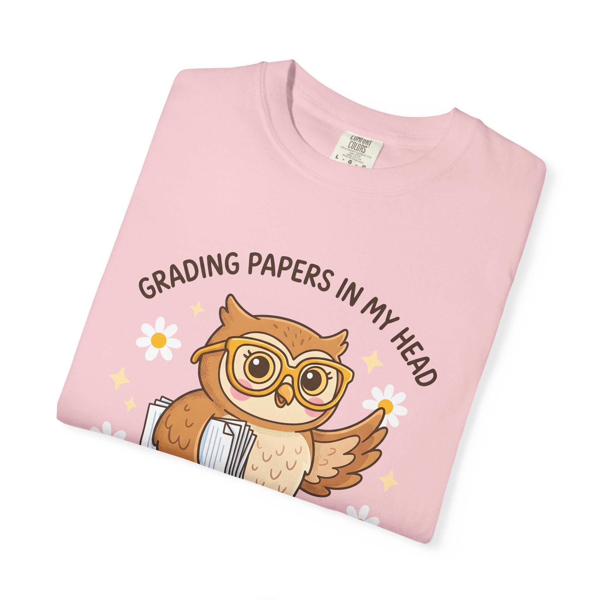 Owl Glasses Shirt Teachers Animal Gift Women Cute Tee Spectacles T-Shirt Educator Enthusiast Kawaii Tshirt Wildlife Graphic Cartoon Daisies