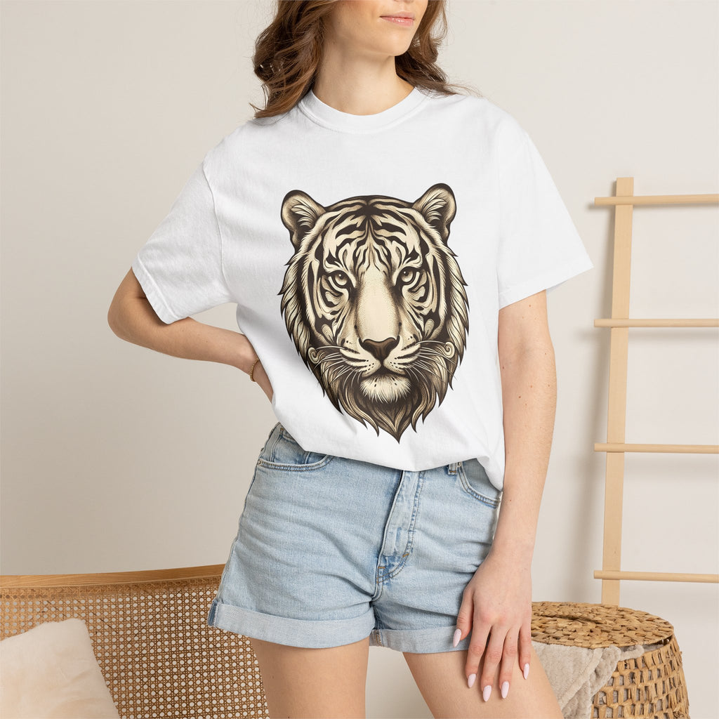 Tiger Face Shirt Animals Wildlife Gift Women Tattoo Tee Tiger T-Shirt Animal Fan Cat Graphic Tshirt Vintage Mandala Tshirt