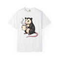 Possum Coffee Cup Shirt Animals Coffee Gift Women Cute Tee Opossum T-Shirt Wildlife Fan Cute Tshirt Coffee Design Hand Drawn Mug Tshirt