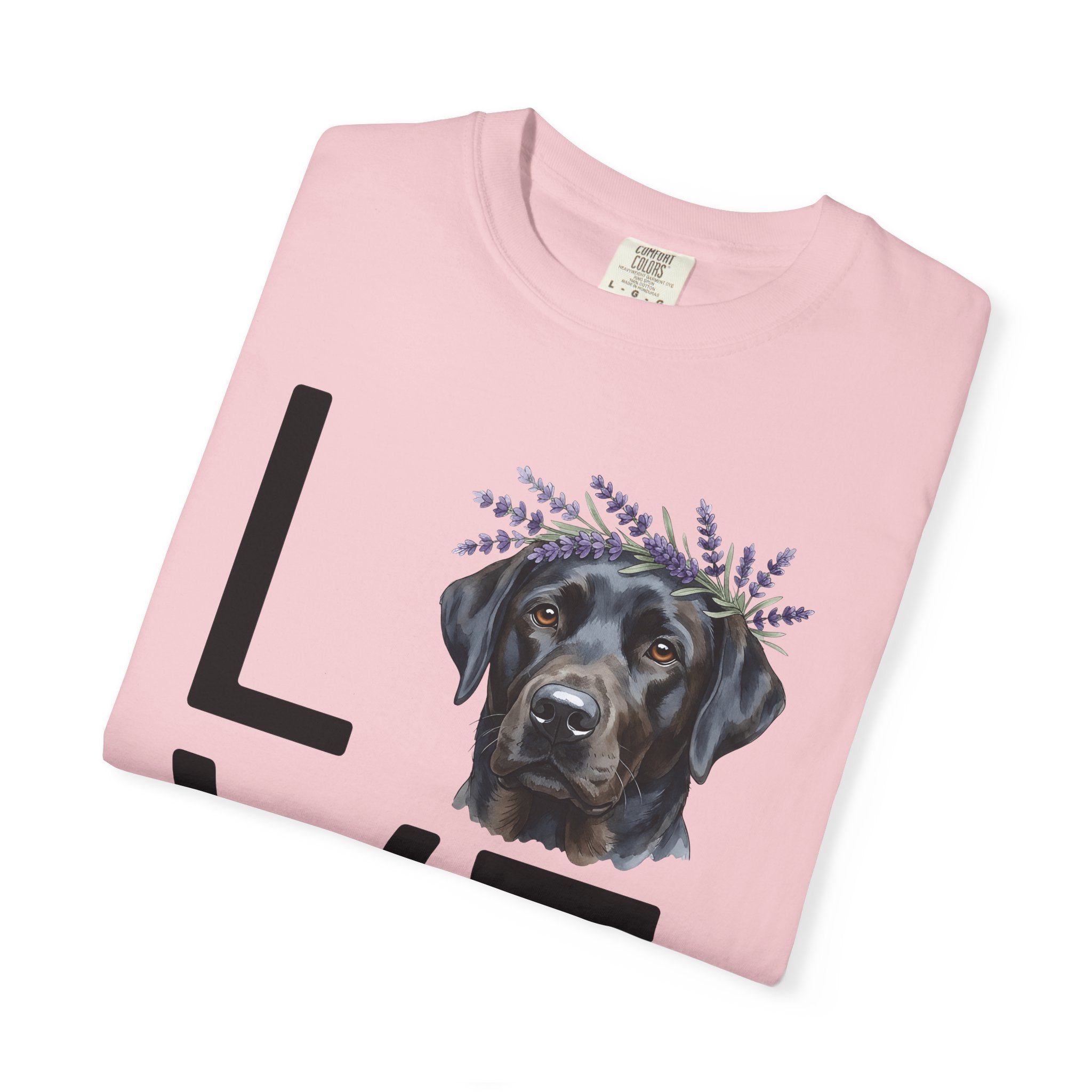 Labrador Dog Shirt Animals & Flowers Canine Gift Women Sketch Tee Retriever T-Shirt Pet Fan Dog Graphic Labrador Line Art Flower Garland