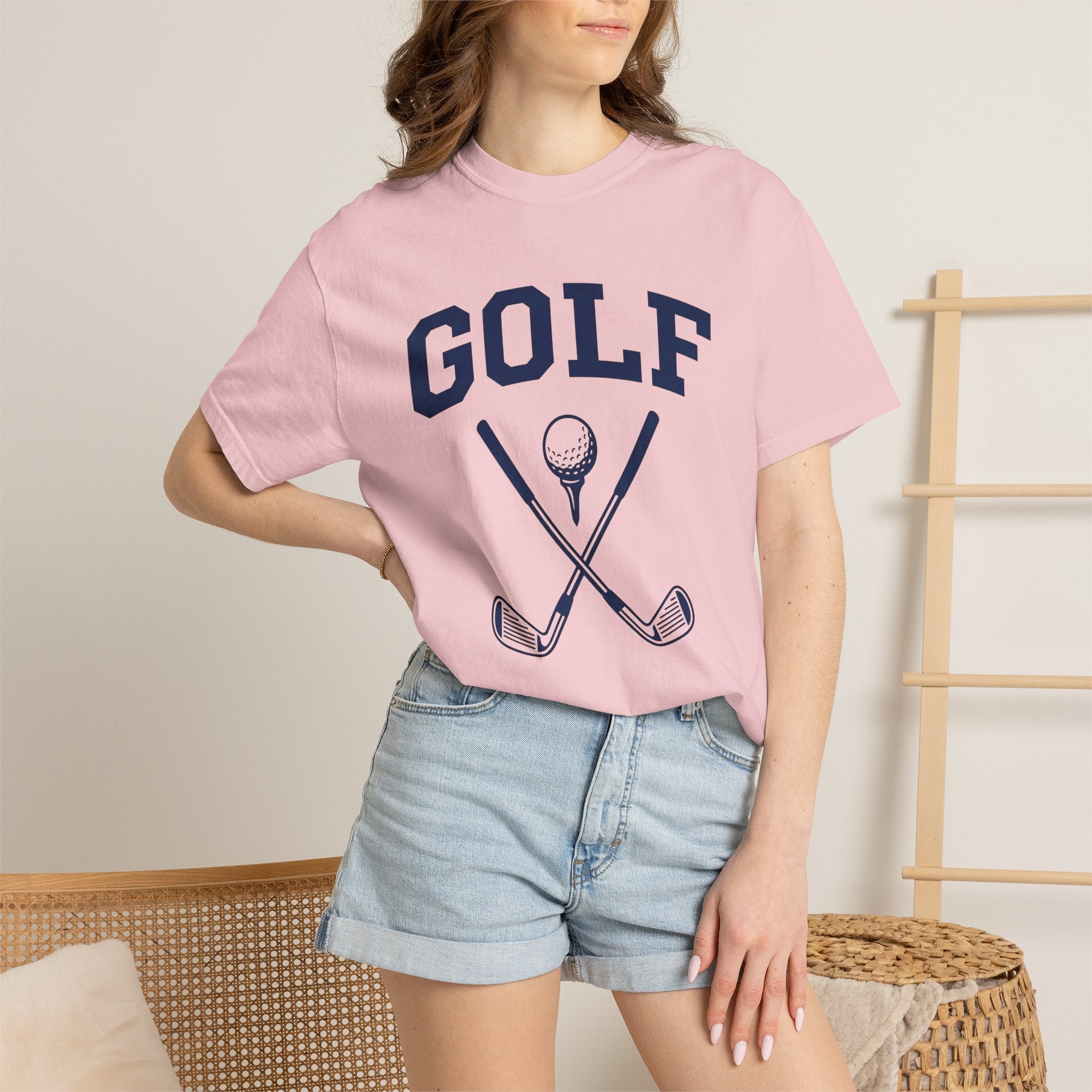 Golf Clubs Shirt Golf Pastime Gift Women Bold Tee Golf Irons T-Shirt Golfer Fan Golfing Tshirt Leisure Graphic Retro Golf Ball Tshirt