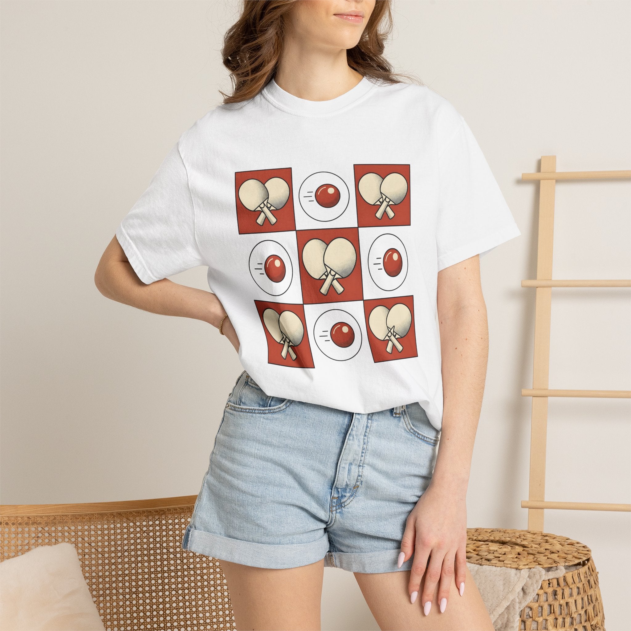 Table Tennis Paddles Shirt Sports Board Games Gift Women Comic Tee Ping Pong Bat T-Shirt Athlete Fan Tabletop Graphic Vintage Ping Pong Ball