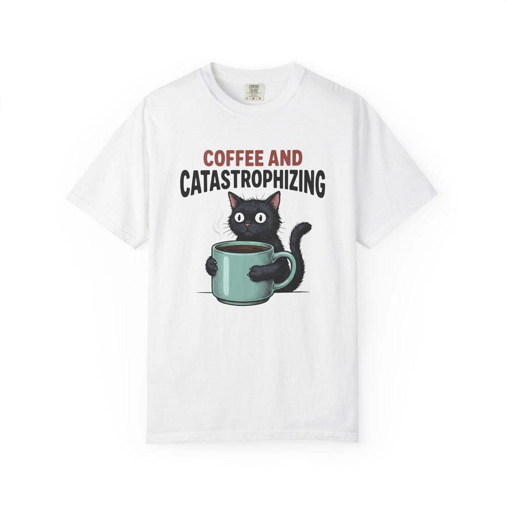 Black Cat Coffee Shirt Cat Espresso Gift Women Cartoon Tee Coffee T-Shirt Cat Fan Comic Tshirt Coffee Graphic Retro Coffee Mug Tshirt