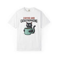 Black Cat Coffee Shirt Cat Espresso Gift Women Cartoon Tee Coffee T-Shirt Cat Fan Comic Tshirt Coffee Graphic Retro Coffee Mug Tshirt