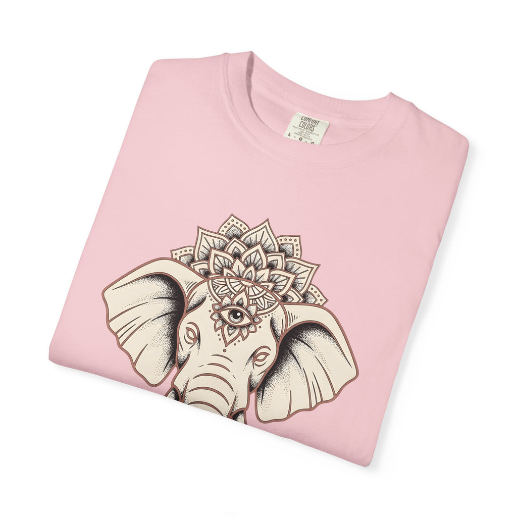 Elephant Mandala Shirt Boho Chic Yoga Gift Women Folk Tee Elephant T-Shirt Hippie Enthusiast Tribal Tshirt Meditation Graphic Sketch Sacred