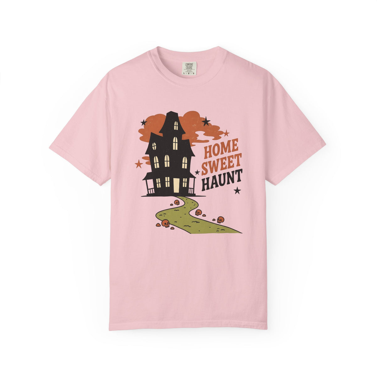 Ghost House Shirt Halloween Monster Gift Women Hand Drawn Tee Haunted House T-Shirt Horror Fan Spooky Tshirt Creature Graphic Sketch Skull