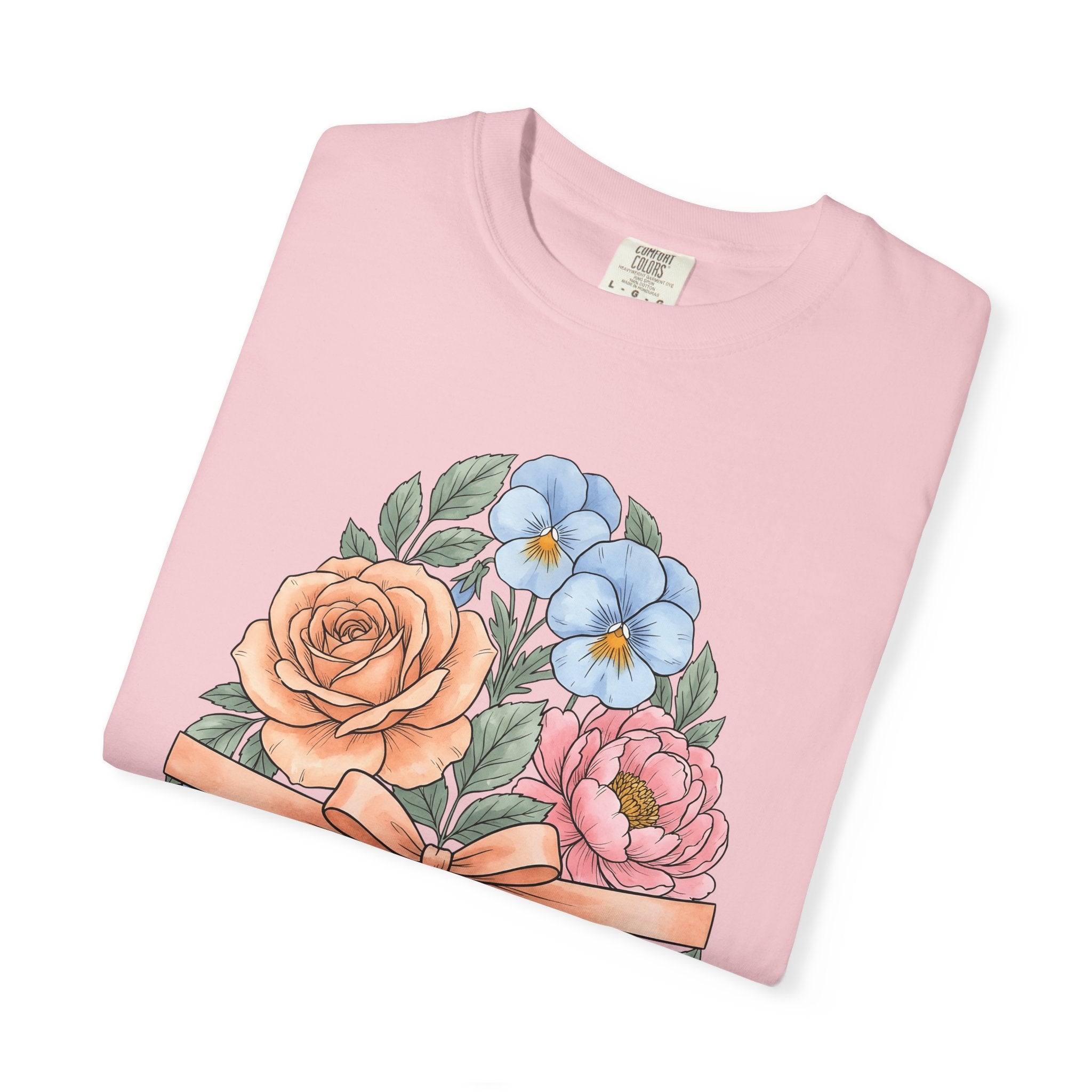 Floral Egg Shirt Easter Flower Gift Women Botanical Tee Easter Egg T-Shirt Easter Fan Botanical Illustration Floral Design Vintage Bow