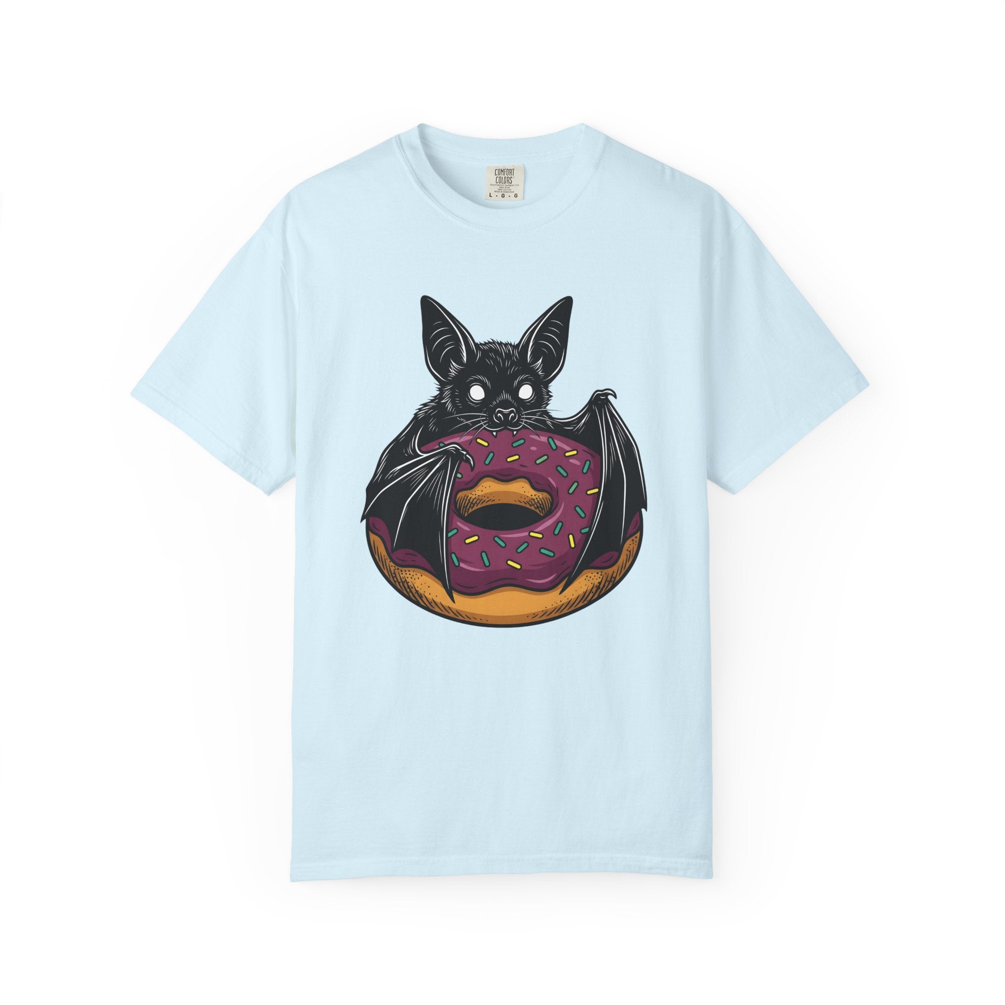 Bat Pastry Shirt Desserts Wildlife Gift Women Modern Tee Croissant T-Shirt Dessert Fan Retro Tshirt Animal Graphic Vintage Confetti Tshirt