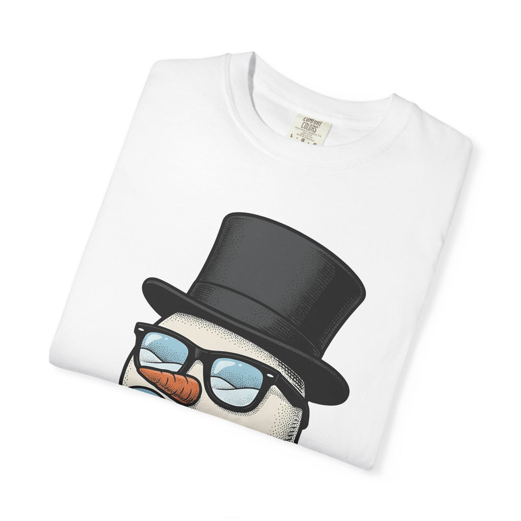 Snowman Art Shirt Christmas Festive Gift Women Caricature Tee Frosty T-Shirt Holiday Fan Cartoon Tshirt Celebration Graphic Classic Sun