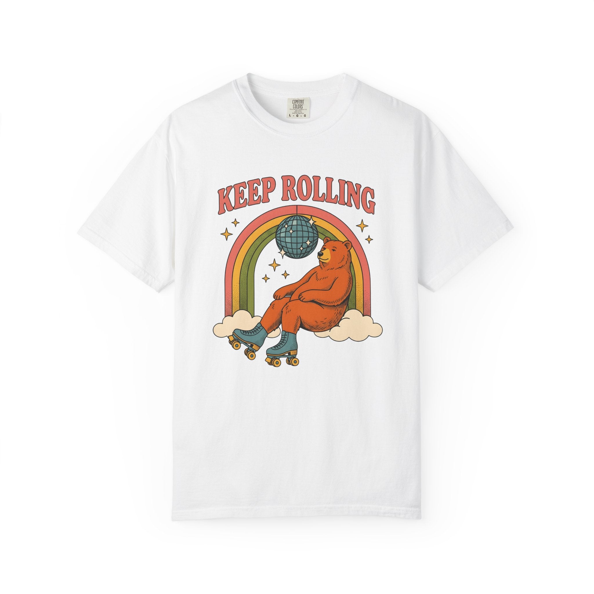 Skating Bear Shirt Sports Wildlife Gift Women Vintage Tee Bear T-Shirt Athlete Fan Grizzly Graphic Tshirt Hand Drawn Arc Tshirt