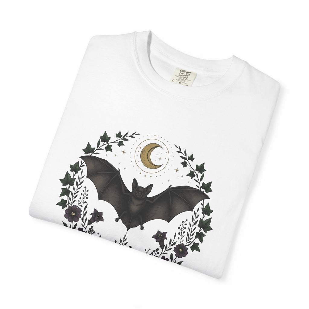 Bat Shirt Gothic Outdoors Gift Women Bohemian Tee Flying Fox T-Shirt Dark Fan Hippie Tshirt Nature Graphic Retro Flowers Tshirt