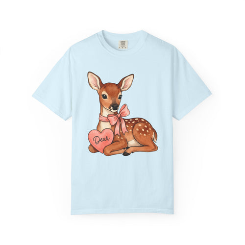 Baby Deer Shirt Animals Romantic Gift Women Watercolor Tee Fawn T-Shirt Wildlife Fan Watercolour Tshirt Lovely Graphic Hand Drawn Heart