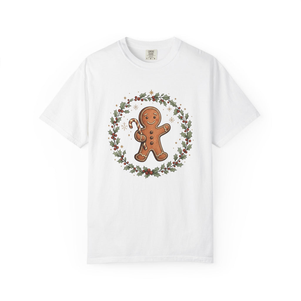 Gingerbread Character Shirt Christmas Celebration Gift Women Cartoon Tee Gingerbread Man T-Shirt Xmas Fan Holiday Graphic Tshirt Line Art