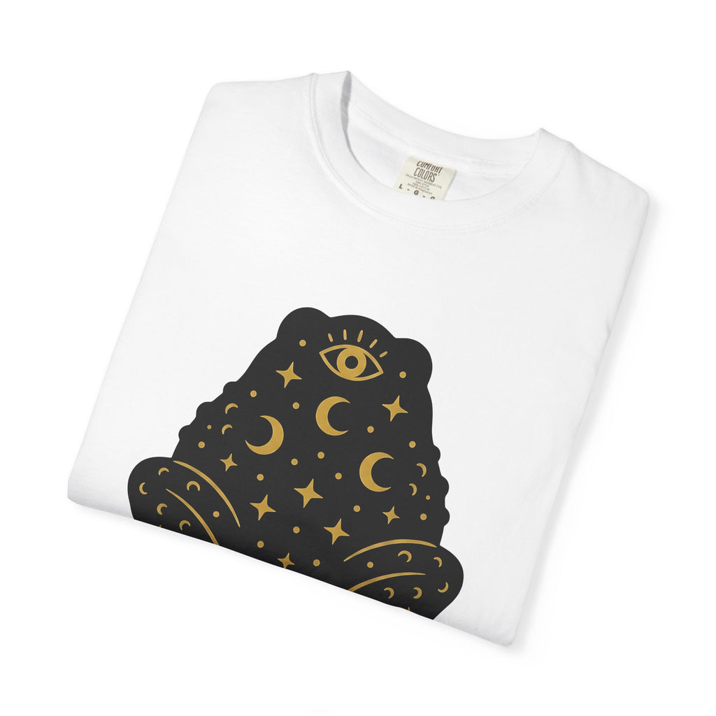Mystical Frog Shirt Boho Chic Astrology Gift Women Minimal Tee Toad T-Shirt Bohemian Fan Simple Tshirt Zodiac Graphic Celestial Moon Tshirt