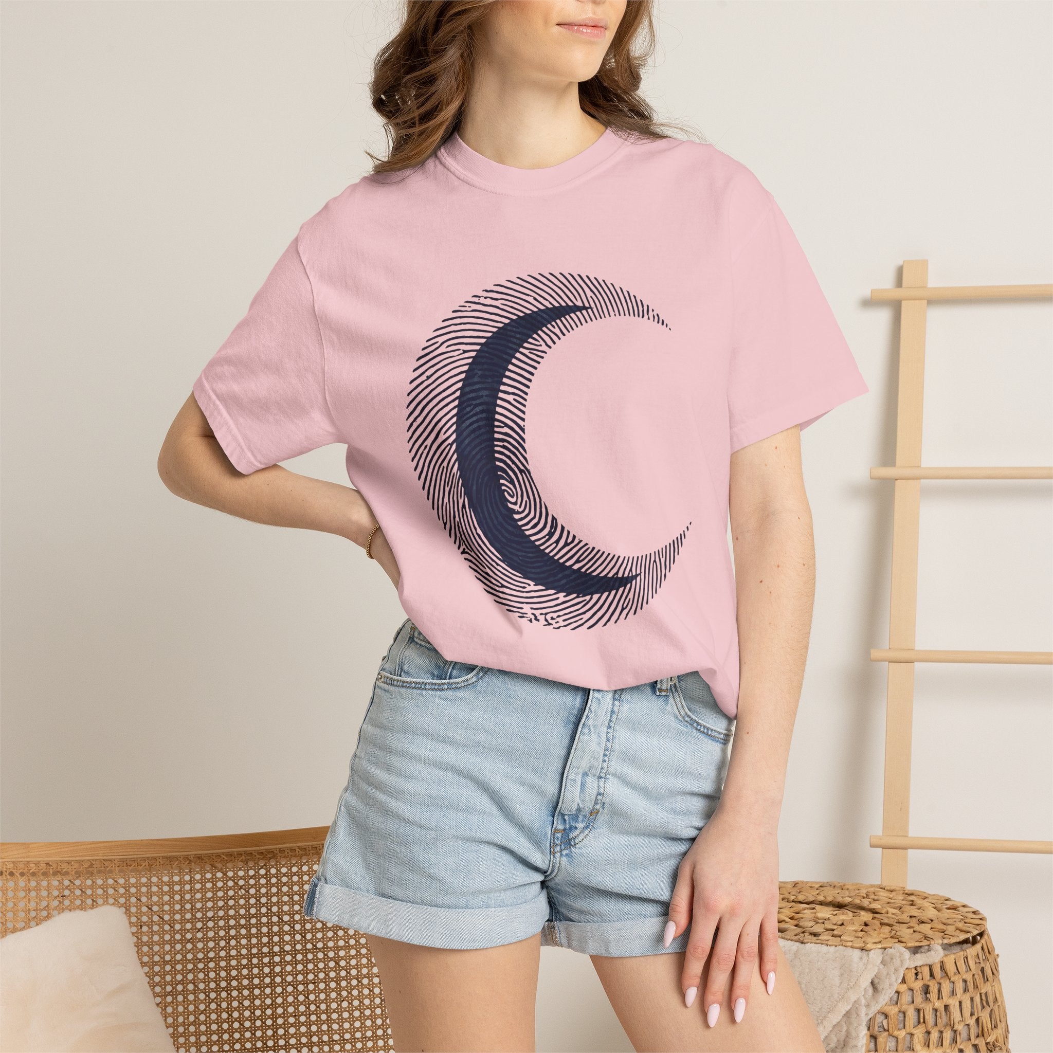 Moon Crescent Shirt St. Valentine's Day Zodiac Gift Women Modern Tee Lunar T-Shirt Valentine Fan Contemporary Tshirt Astrology Graphic