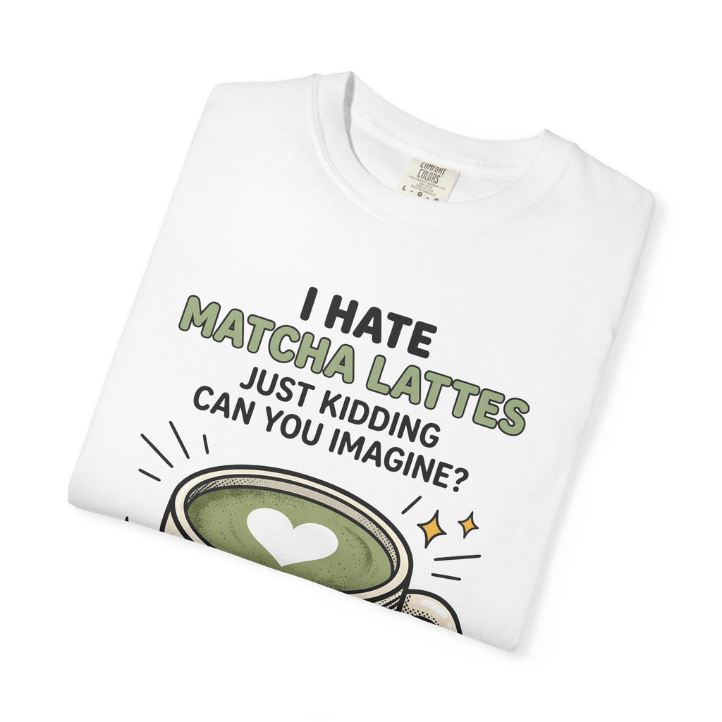 Matcha Latte Shirt Coffee Foodie Gift Women Cartoon Tee Green Tea T-Shirt Coffee Fan Cartoony Tshirt Food Graphic Retro Heart Tshirt