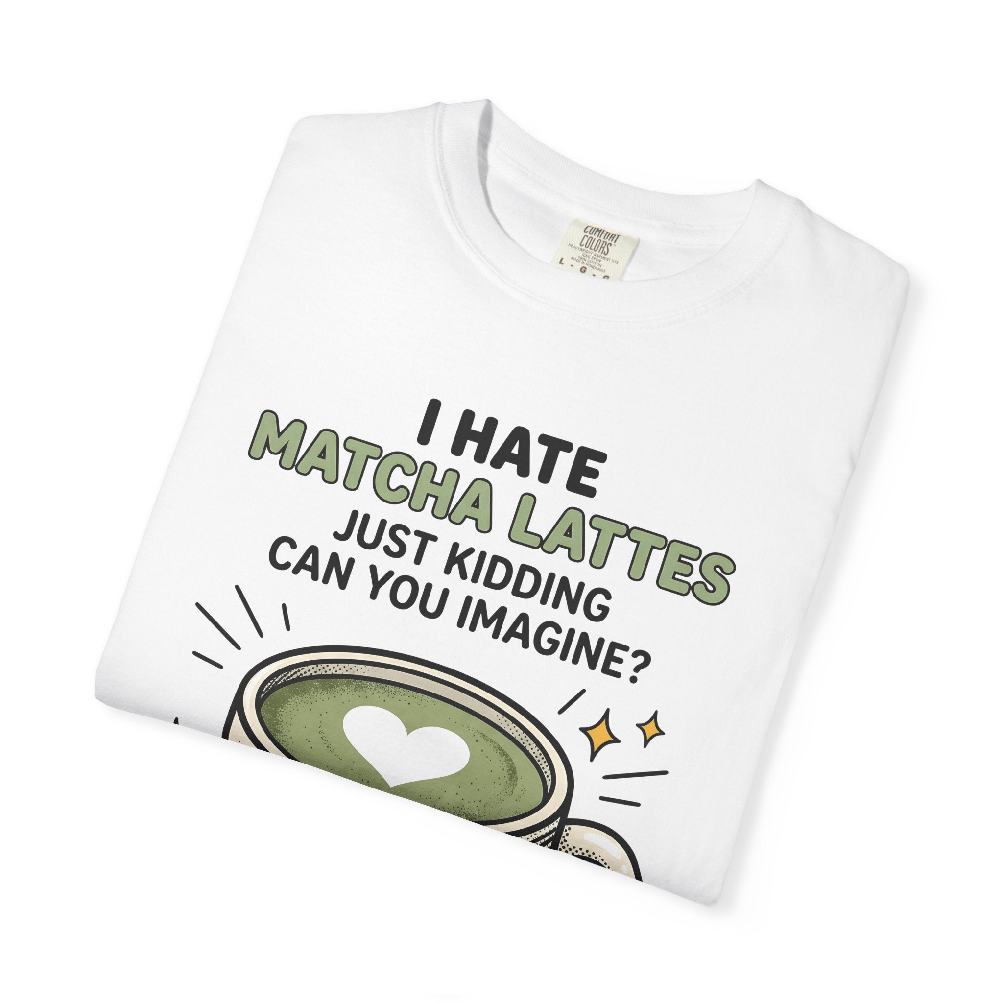 Matcha Latte Shirt Coffee Foodie Gift Women Cartoon Tee Green Tea T-Shirt Coffee Fan Cartoony Tshirt Food Graphic Retro Heart Tshirt