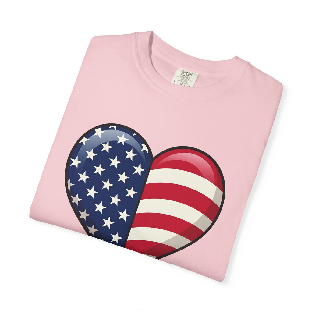 American Heart Shirt 4th Of July Usa Gift Women Graphic Tee Heart T-Shirt Fireworks Fan Patriotic Tshirt American Design Contemporary Star