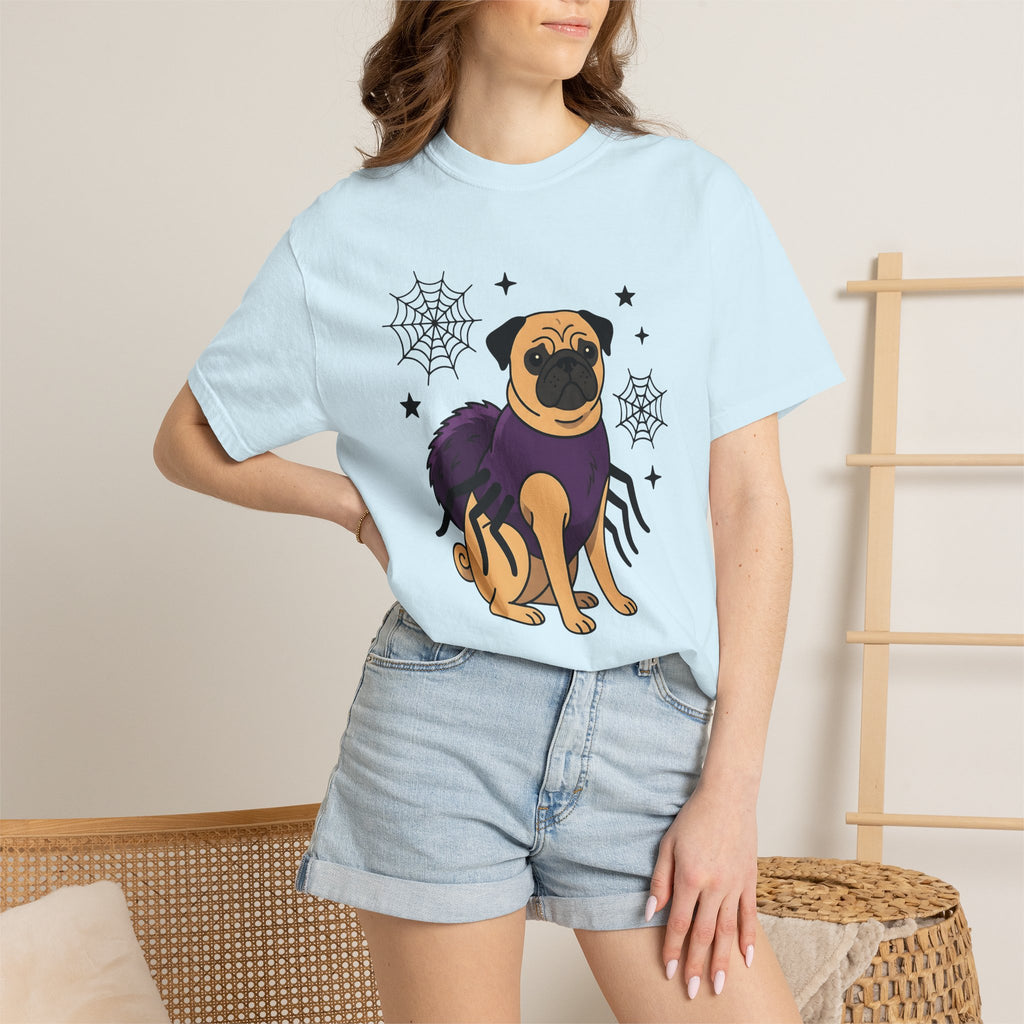 Pug Spider Suit Shirt Dog Halloween Costume Gift Women Animated Tee Spider Costume T-Shirt Dog Fan Cartoon Tshirt Costume Graphic Anime