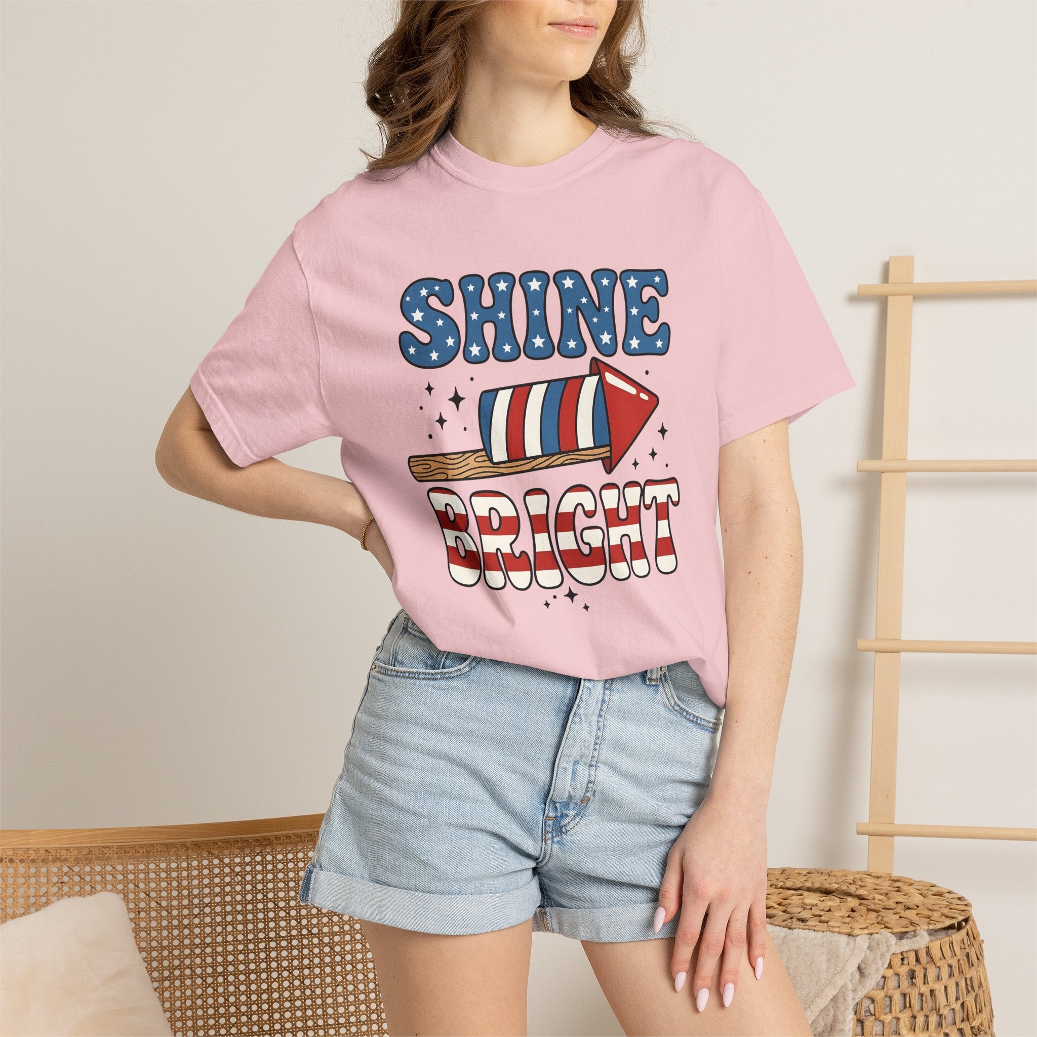 American Firework Shirt 4th Of July Party Gift Women Graphic Tee Fireworks T-Shirt Independence Day Enthusiast Firework Graphic Tshirt